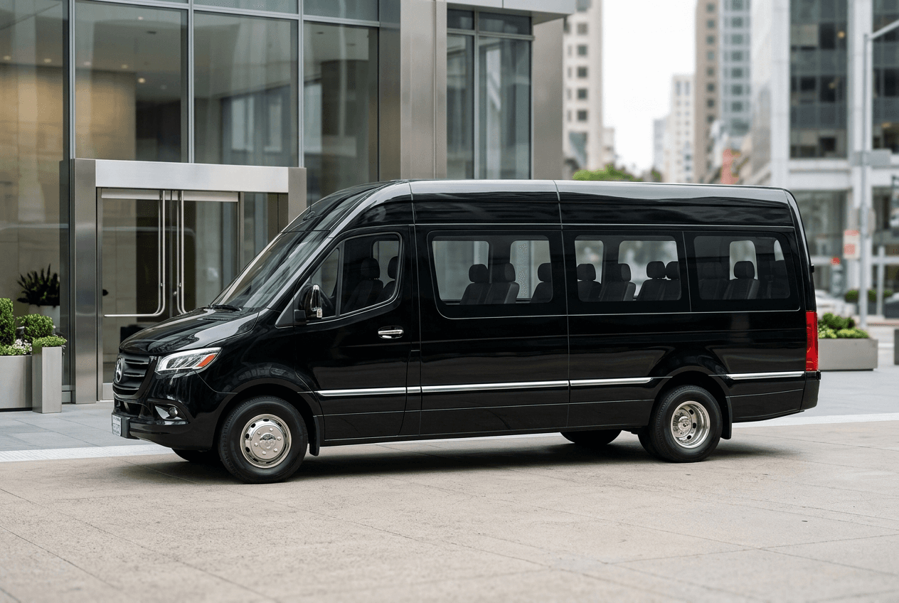 Mercedes Benz Sprinter black luxury van group corporate Bay Area