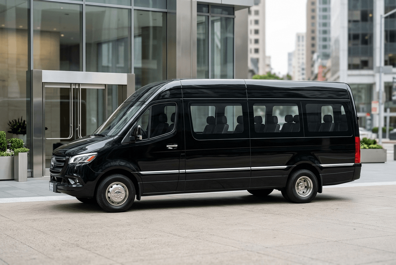 Mercedes Benz Sprinter black luxury van group corporate Bay Area